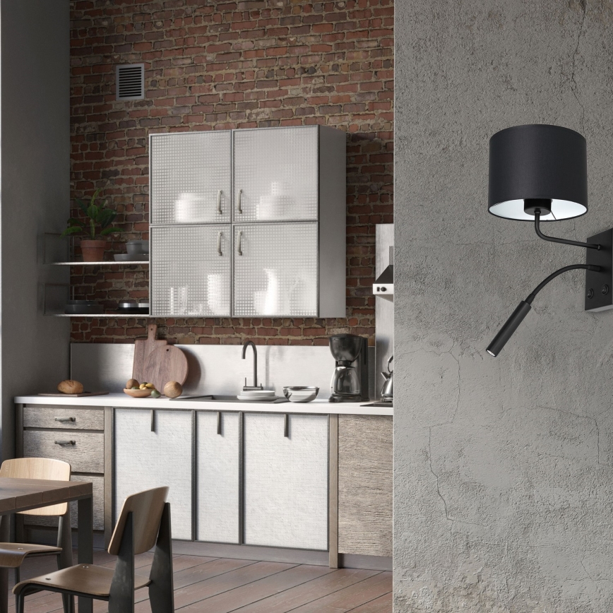 Lampă de perete ARDEN 1xE27/60W+1xG9/8W/230V negru/alb