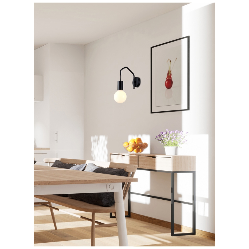 Lampă de perete BASSO 1xE27/40W/230V neagră