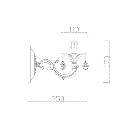 Lampă de perete Brilagi CLASSIC 1xE14/60W/230V crem/patină
