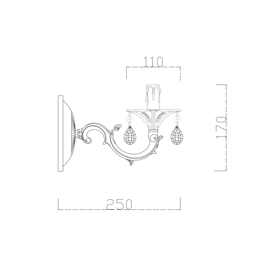 Lampă de perete Brilagi CLASSIC 1xE14/60W/230V crem/patină