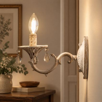 Lampă de perete BRILAGI CLASSIC 1xE14/60W/230V crem/patină