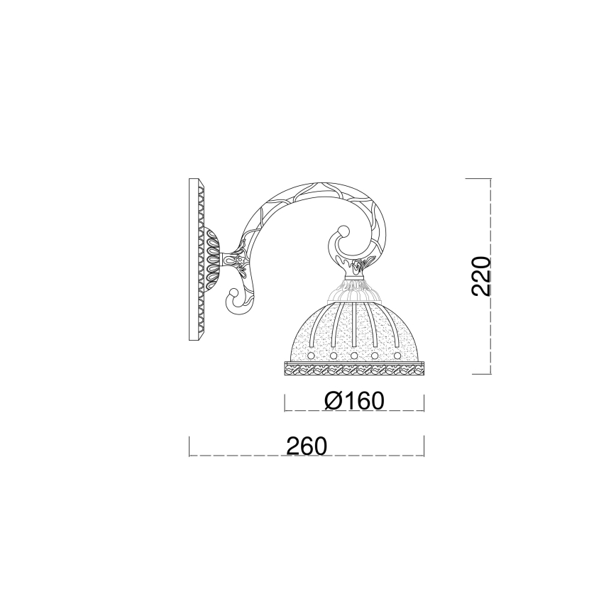 Lampă de perete Brilagi CLASSIC 1xE27/60W/230V alamă