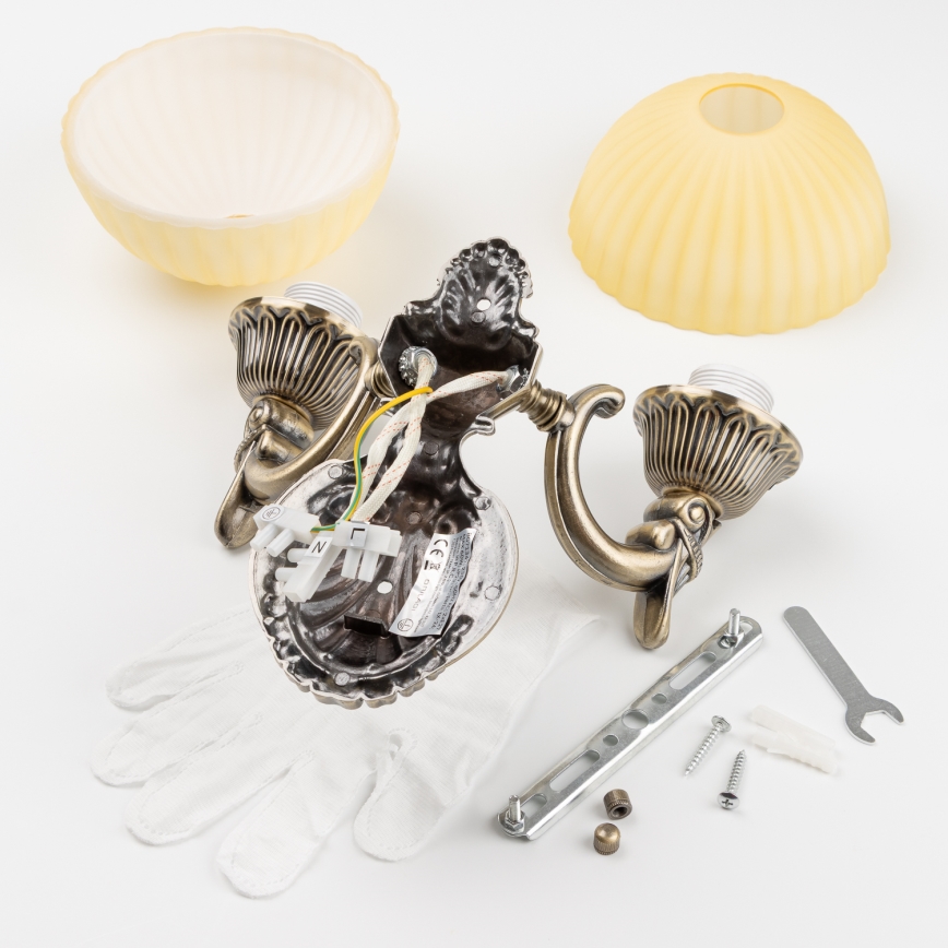 Lampă de perete Brilagi CLASSIC 2xE27/60W/230V alamă