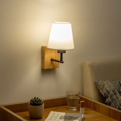 Lampă de perete Brilagi NUBILA WOOD 1xE27/25W/230V stejar/alb