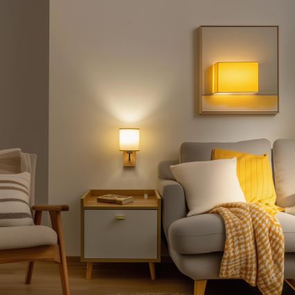 Lampă de perete Brilagi NUBILA WOOD 1xE27/25W/230V stejar/maro deschis