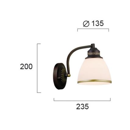 Lampă de perete CLAIR 1xE27/40W/230V maro/auriu