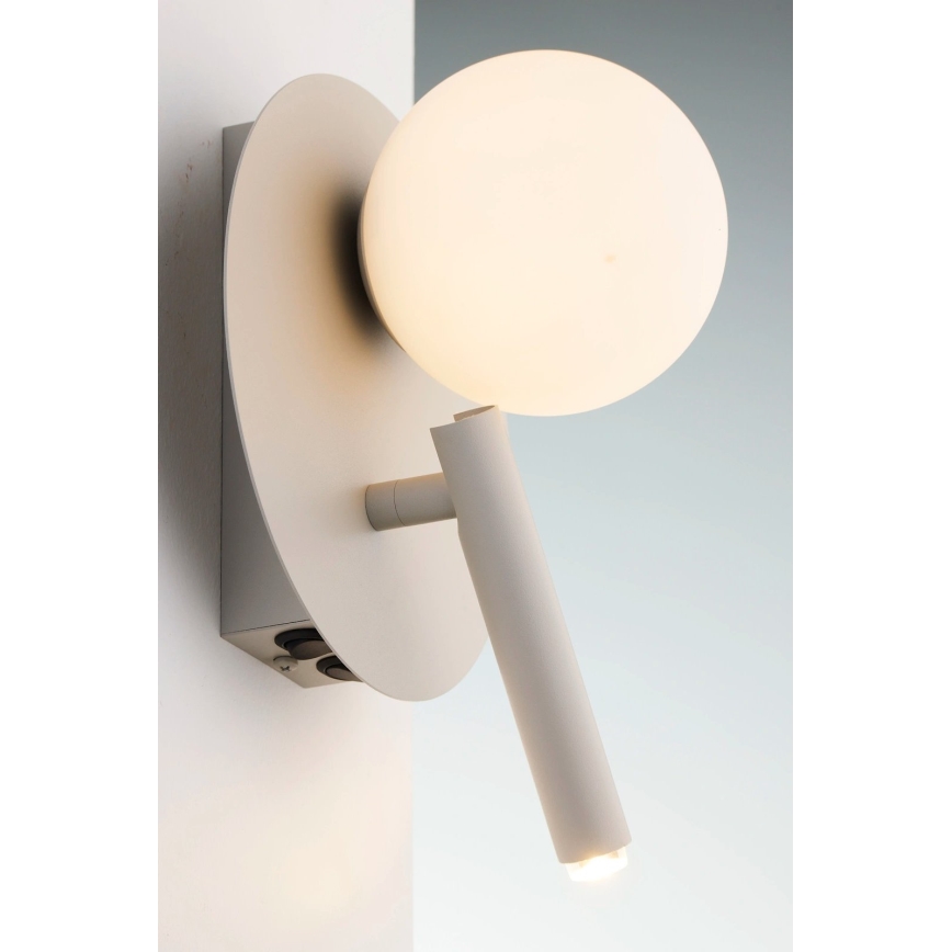 Lampă de perete cu spot HOTEL MOOD 1xG9/12W/230V + 1xG9/3W gri