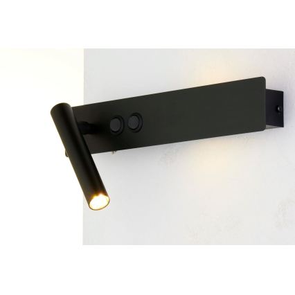 Lampă de perete cu spot HOTEL MOOD 1xG9/12W/230V + 1xG9/3W negru