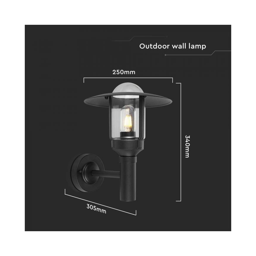 Lampă de perete de exterior 1xE27/60W/230V IP44 negru