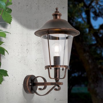 Lampă de perete de exterior KENZO 1xE27/100W/230V IP44 bronz/patină