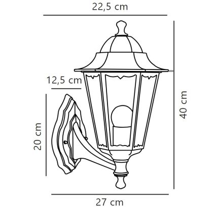 Lampă de perete de exterior Nordlux CARDIFF 1xE27/60W/230V IP44