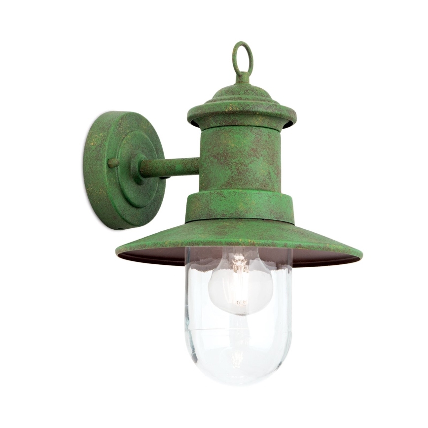 Lampă de perete de exterior LEONIE 1xE27/60W/230V IP44 verde