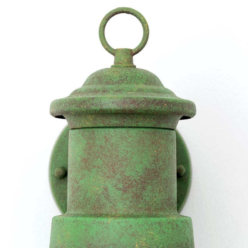 Lampă de perete de exterior LEONIE 1xE27/60W/230V IP44 verde