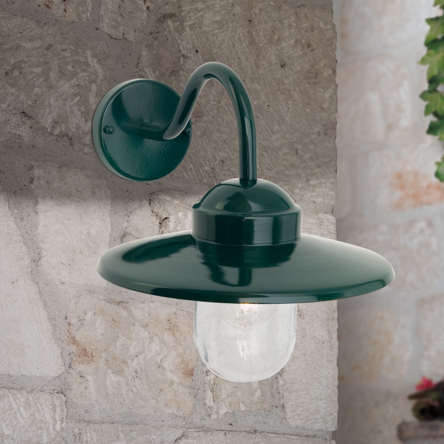Lampă de perete de exterior EDWARD 1xE27/60W/230V IP44 verde