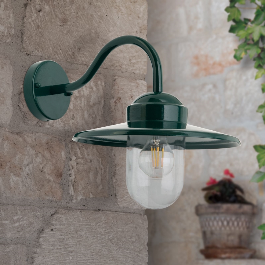 Lampă de perete de exterior EDWARD 1xE27/60W/230V IP44 verde