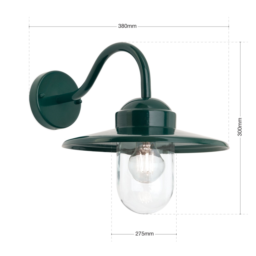 Lampă de perete de exterior EDWARD 1xE27/60W/230V IP44 verde