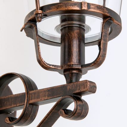 Lampă de perete de exterior KENZO 1xE27/100W/230V IP44 bronz/patină