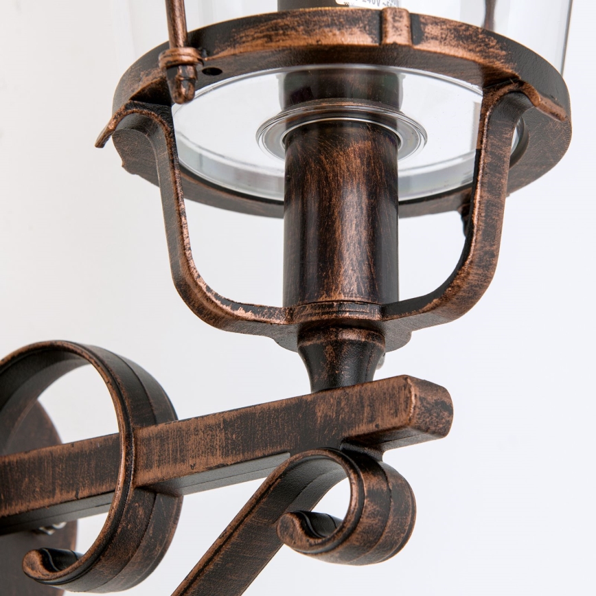 Lampă de perete de exterior KENZO 1xE27/100W/230V IP44 bronz/patină