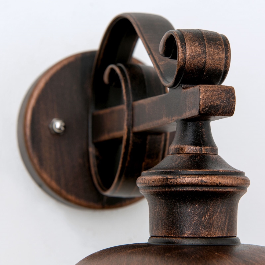 Lampă de perete de exterior KENZO 1xE27/100W/230V IP44 bronz/patină