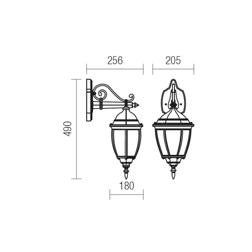Lampă de perete de exterior Redo 9605 SEVILLA 1xE27/42W/230V IP44 auriu/patină