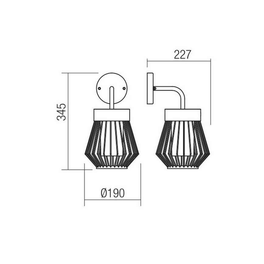 Lampă de perete de exterior TITTI 1xE27/42W/230V IP44 antracit Redo 9843