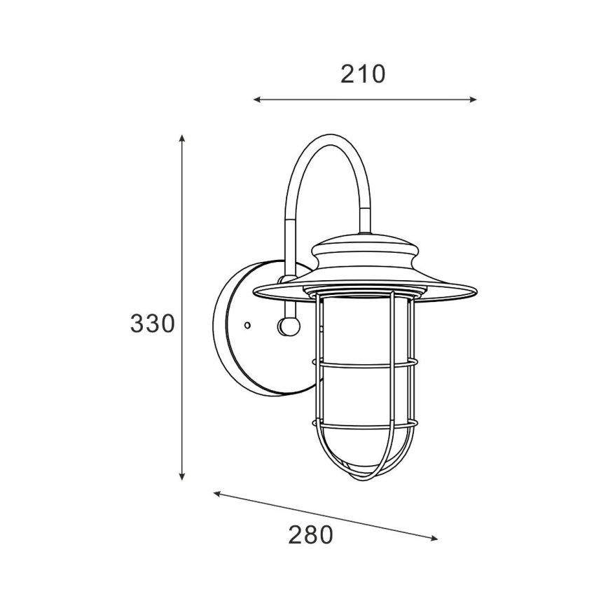 Lampă de perete de exterior Zuma Line 1xE27/60W/230V IP44 negru