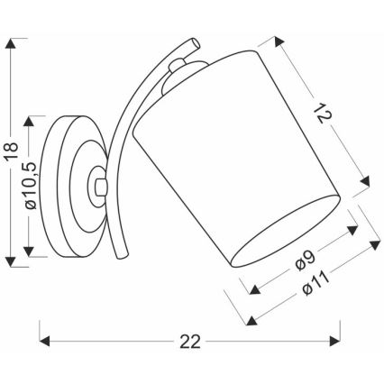 Lampă de perete ESNYR 1xE27/40W/230V negru/alb
