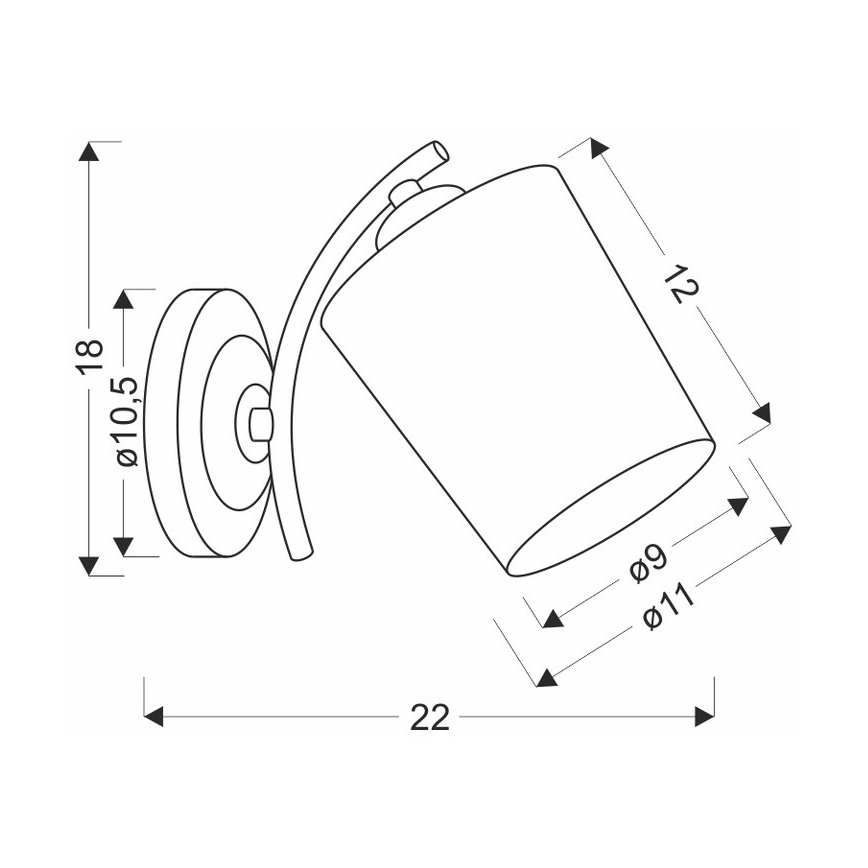Lampă de perete ESNYR 1xE27/40W/230V negru/alb