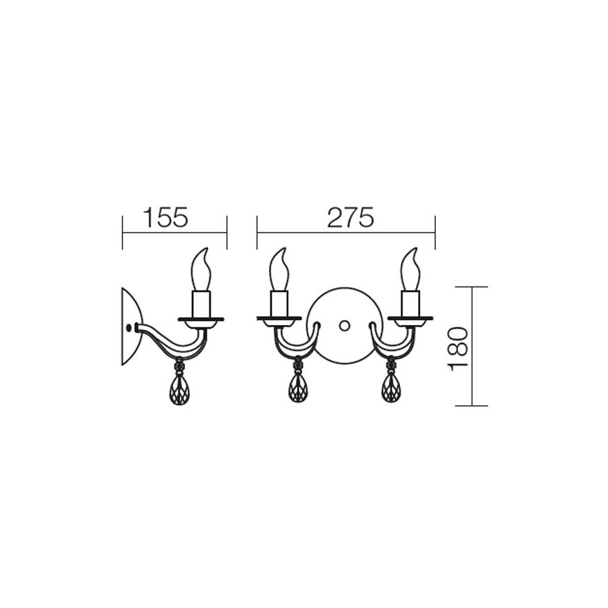 Lampă de perete FABIOLA 2xE14/28W/230V Redo 02-710