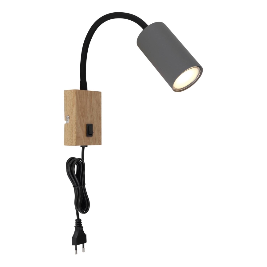 Lampă de perete flexibilă 1xGU10/25W/230V neagră/maro Globo