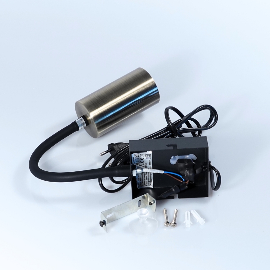 Lampă de perete flexibilă 1xGU10/25W/230V neagră/alamă Globo