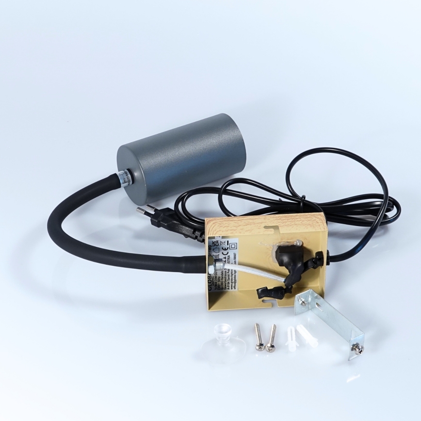 Lampă de perete flexibilă 1xGU10/25W/230V neagră/maro Globo