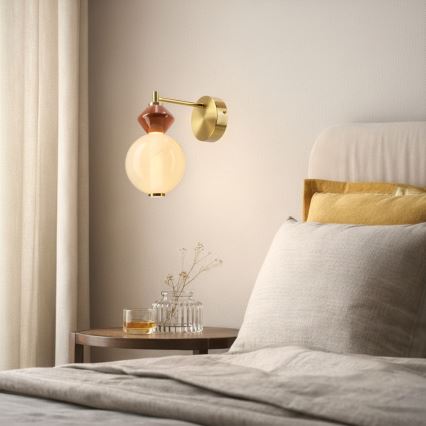 Lampa de perete FLORES LED/7W/230V auriu/maro