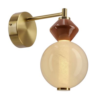 Lampa de perete FLORES LED/7W/230V auriu/maro