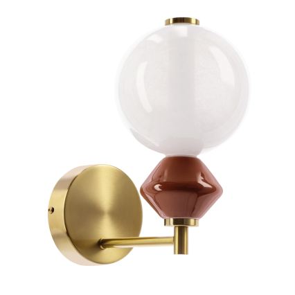 Lampa de perete FLORES LED/7W/230V auriu/maro