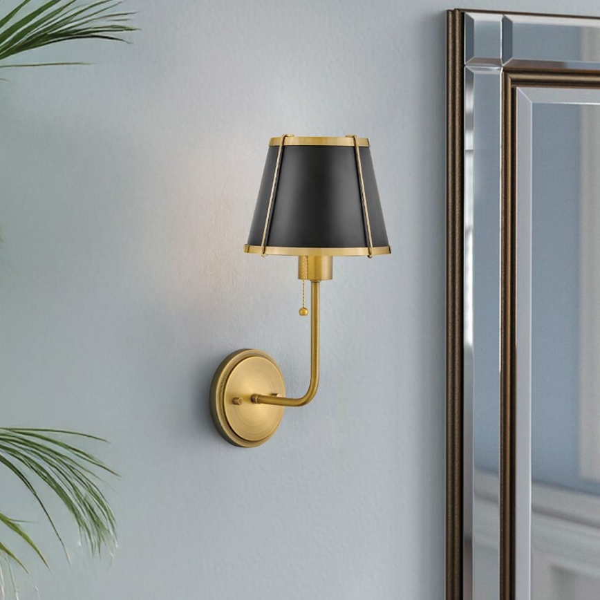 Lampă de perete Hinkley CLARKE 1xE27/40W/230V alamă/negru