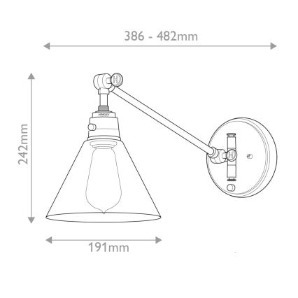 Lampă de perete Hinkley ARTI 1xE27/60W/230V alamă