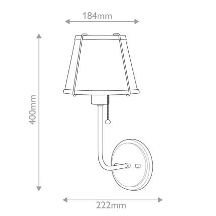Lampă de perete Hinkley CLARKE 1xE27/40W/230V alamă/alb
