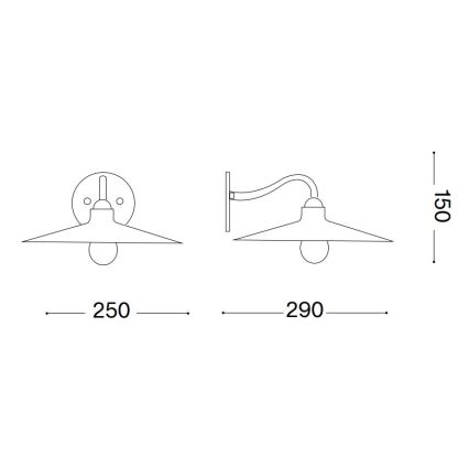 Lampă de perete Ideal Lux CANTINA 1xE14/40W/230V bronze