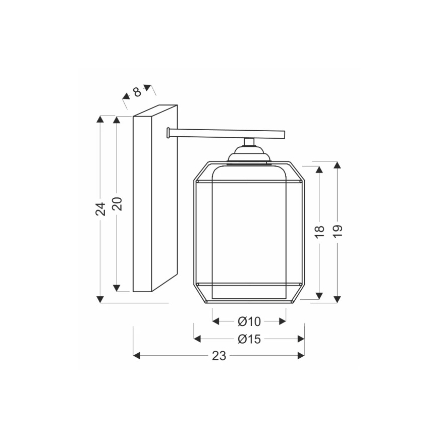 Lampă de perete JONERA 1xE27/40W/230V negru