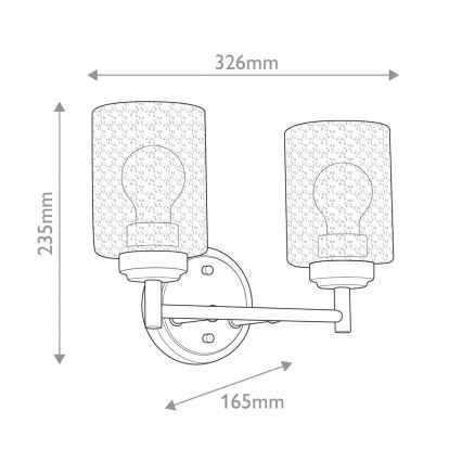 Lampă de perete Kichler WINSLOW 2xE27/60W/230V alamă