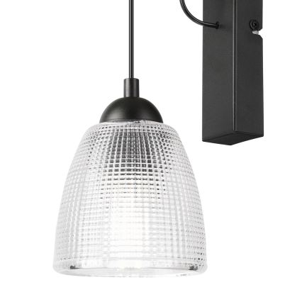 Lampă de perete LEANDRA 1xE27/15W/230V stejar/negru