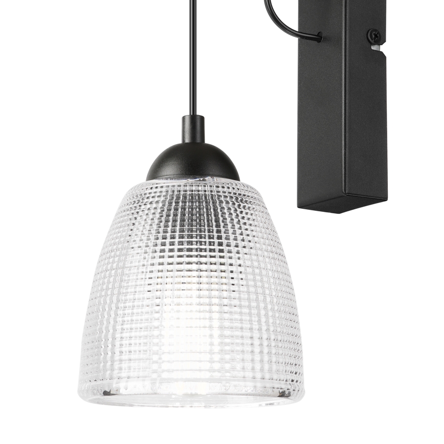 Lampă de perete LEANDRA 1xE27/15W/230V stejar/negru