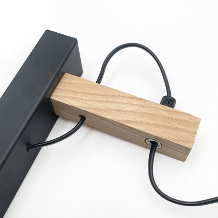 Lampă de perete LEANDRA 1xE27/15W/230V stejar/negru