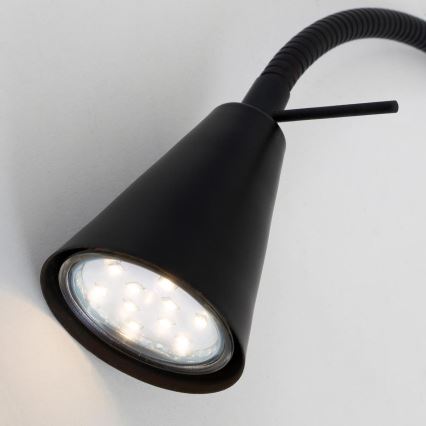 Briloner 2080-015 - Lampă LED de perete flexibilă COMFORT LIGHT 1xGU10/5W/230V neagră