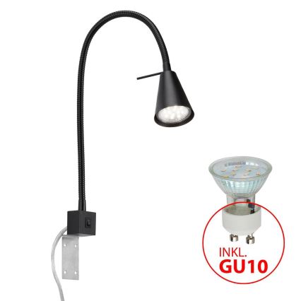 Briloner 2080-015 - Lampă LED de perete flexibilă COMFORT LIGHT 1xGU10/5W/230V neagră