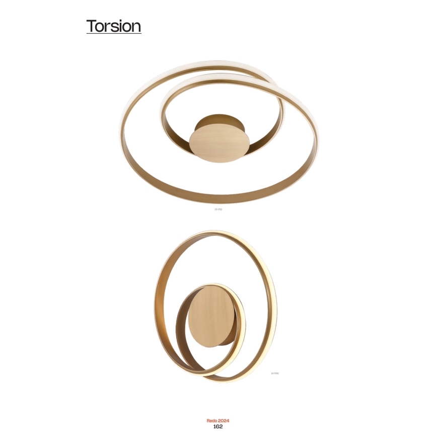 Redo 01-1789 - Lampă de perete LED dimabilă TORSION LED/27W/230V, Ø 40 cm, albă