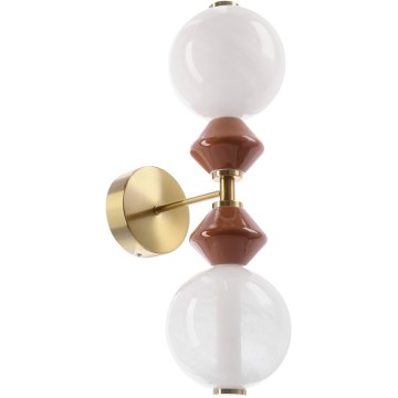 Lampă de perete LED FLORES 2xLED/5W/230V auriu/maro