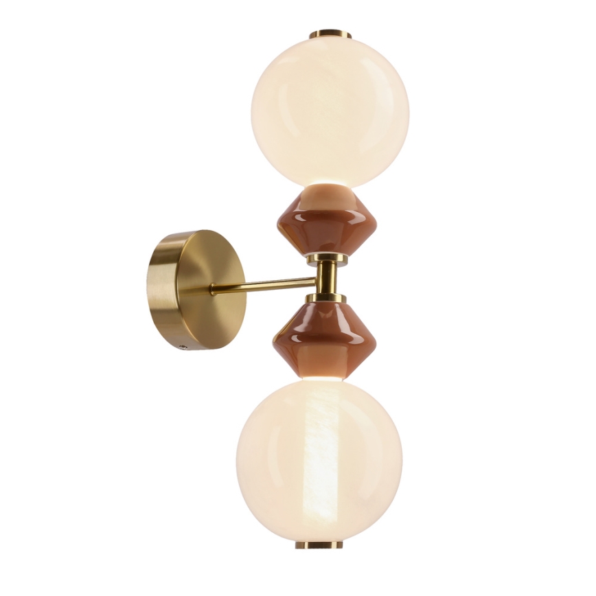 Lampă de perete LED FLORES 2xLED/5W/230V auriu/maro