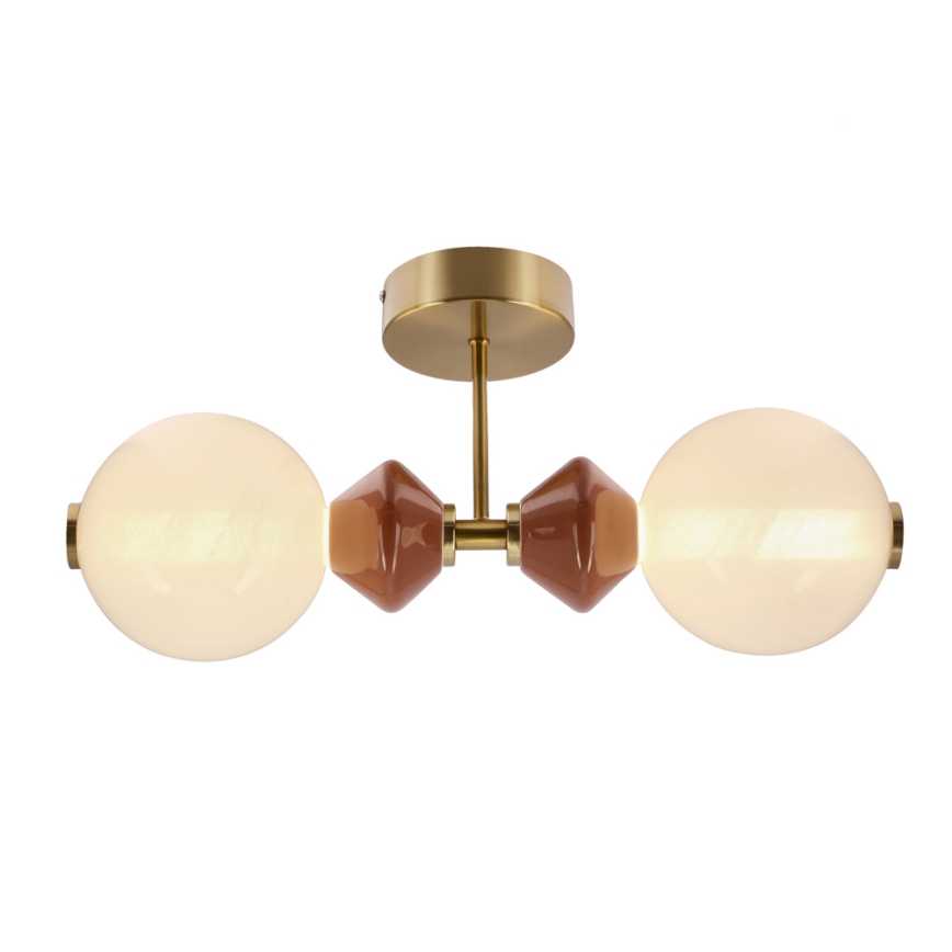 Lampă de perete LED FLORES 2xLED/5W/230V auriu/maro